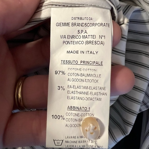 Le Sarte Pettegole stripped button down shirt statement sleeves Made in Italy - Picture 11 of 12